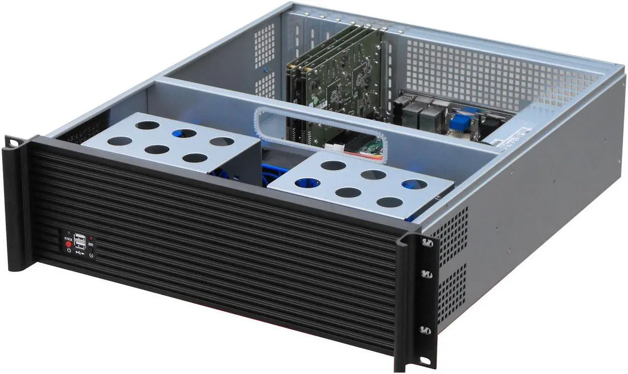 Alt view image 4 of 7 - 3U server chassis / standard 19-inch rack server chassis / suitable for installing various motherboards of ATX 12 "× 9.6" and below size / empty chassis