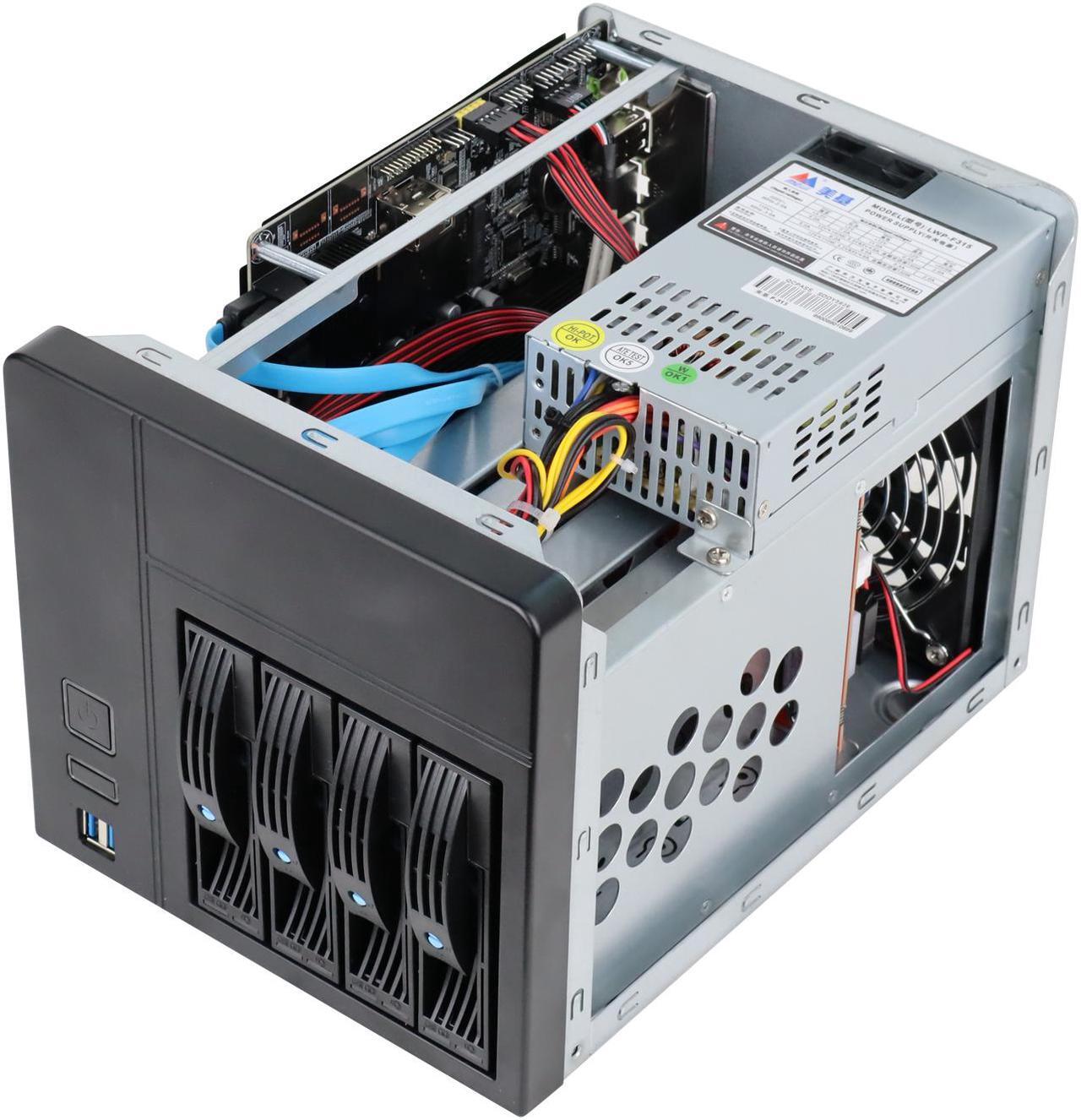 Alt view image 5 of 5 - 4-bay NAS chassis / ATX DIY hot-swappable IPFS server mini mini-itx empty chassis / + Enhance1U 250W power supply
