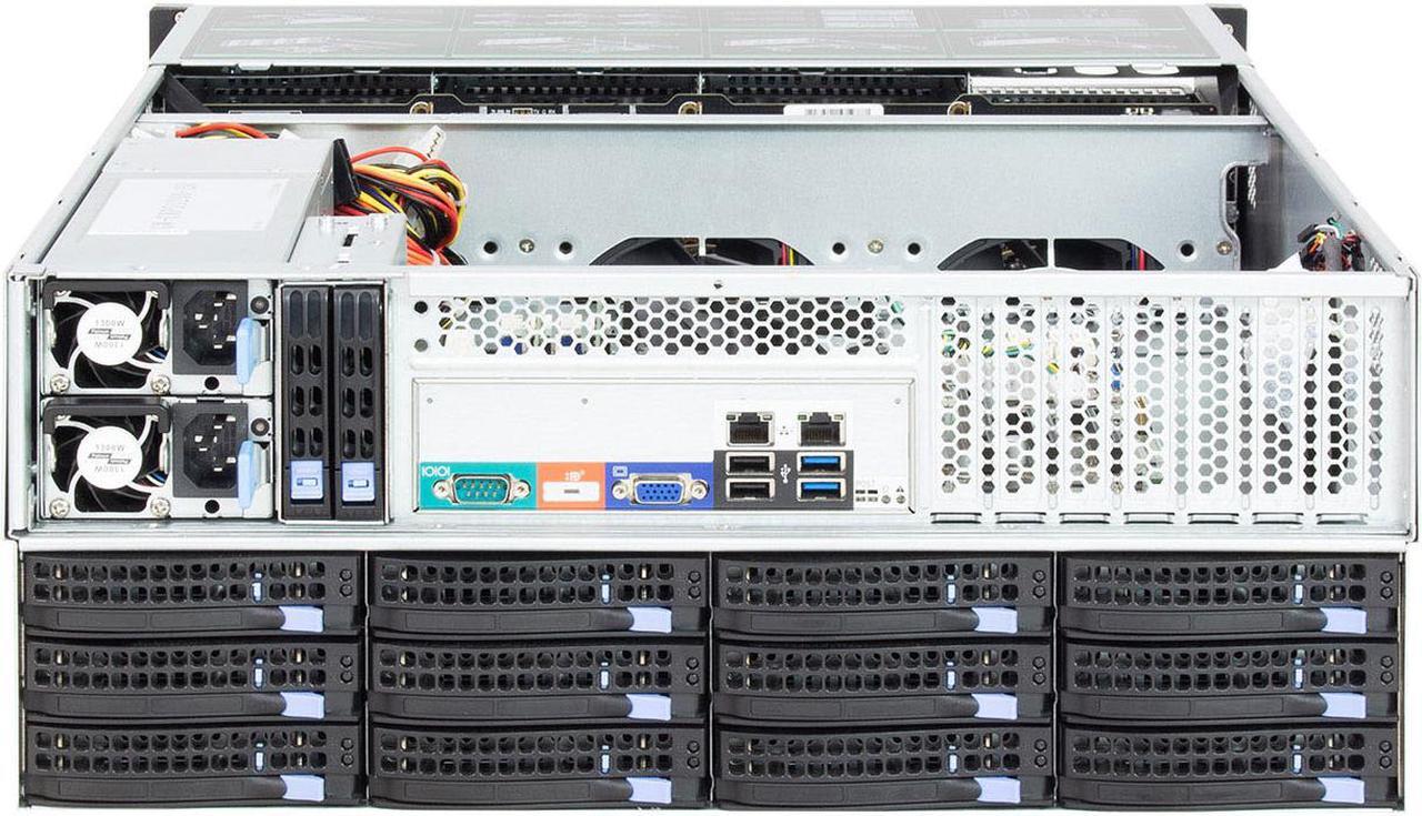 Alt view image 2 of 6 - 36-bay storage server 4U chassis / equipped with 12Gb / s Expander expansion backplane, Mini-sas HD (SFF8643) interface, with temperature control, with SGPIO, with time-sharing start / empty chassis
