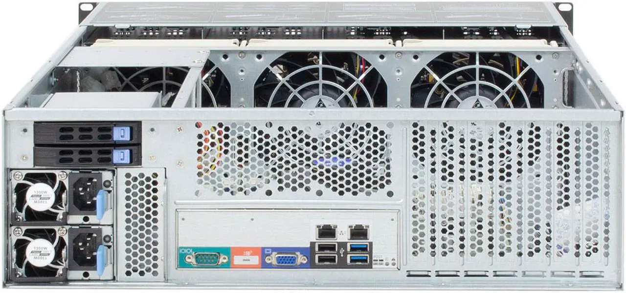 Alt view image 6 of 7 - 3U hot-swappable 16-disk server chassis / 6Gb / s Mini-sas interface (SFF8087), with temperature control, with SGPIO / empty chassis