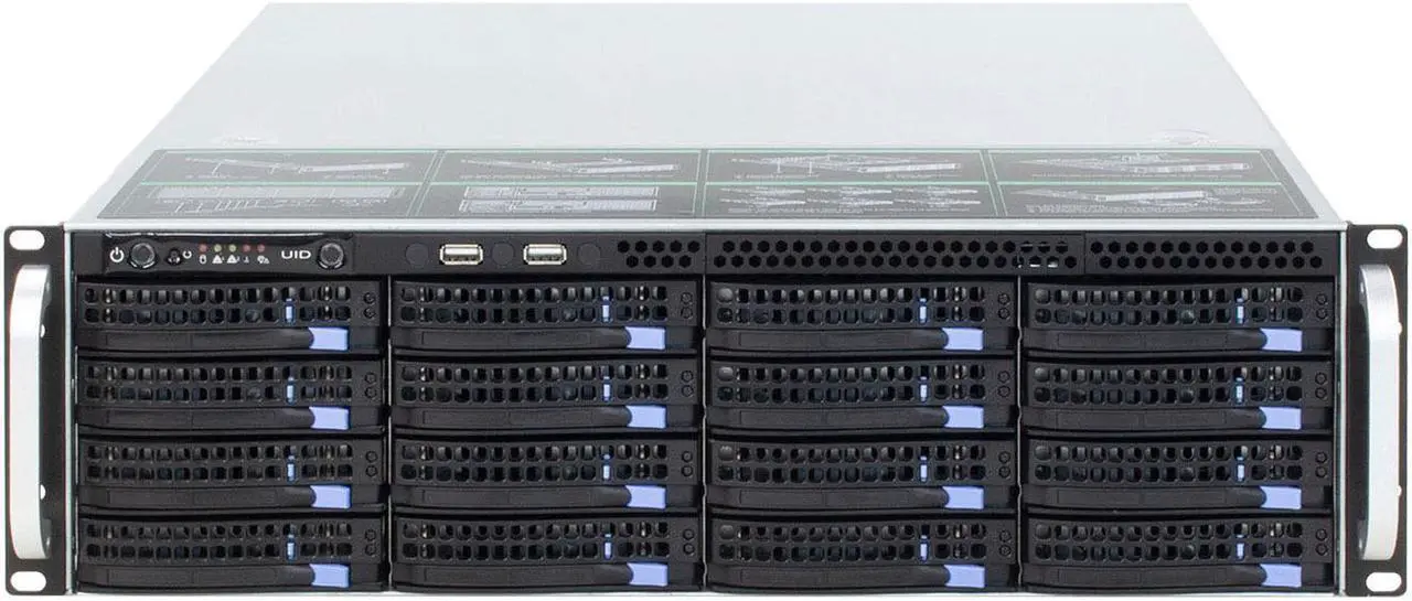 Main image of 3U hot-swappable 16-disk server chassis / 6Gb / s Mini-sas interface (SFF8087), with temperature control, with SGPIO / empty chassis