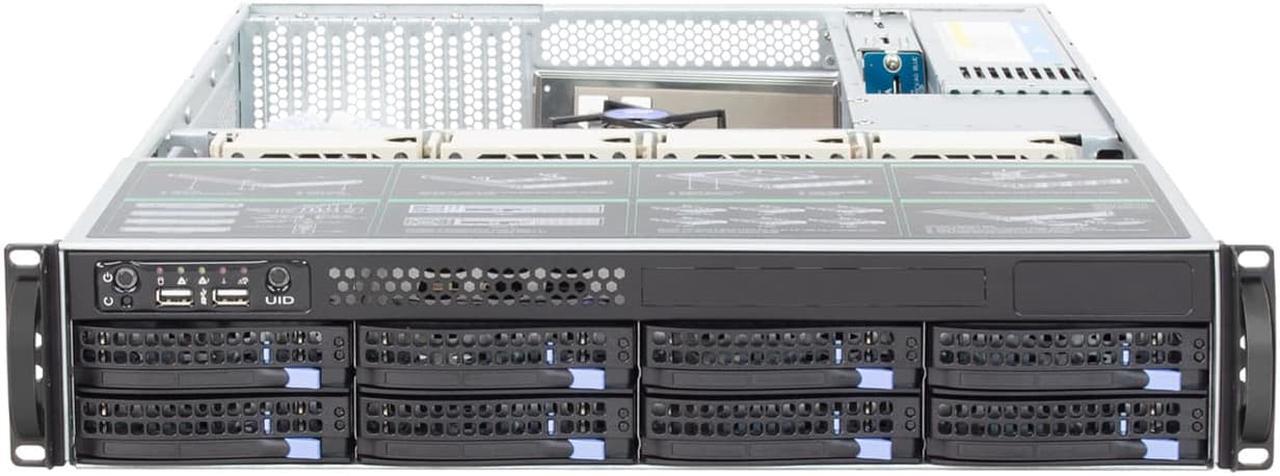 Alt view image 2 of 7 - 2U storage server 12GB/SAS backplane 8-bay hot swappable empty chassis