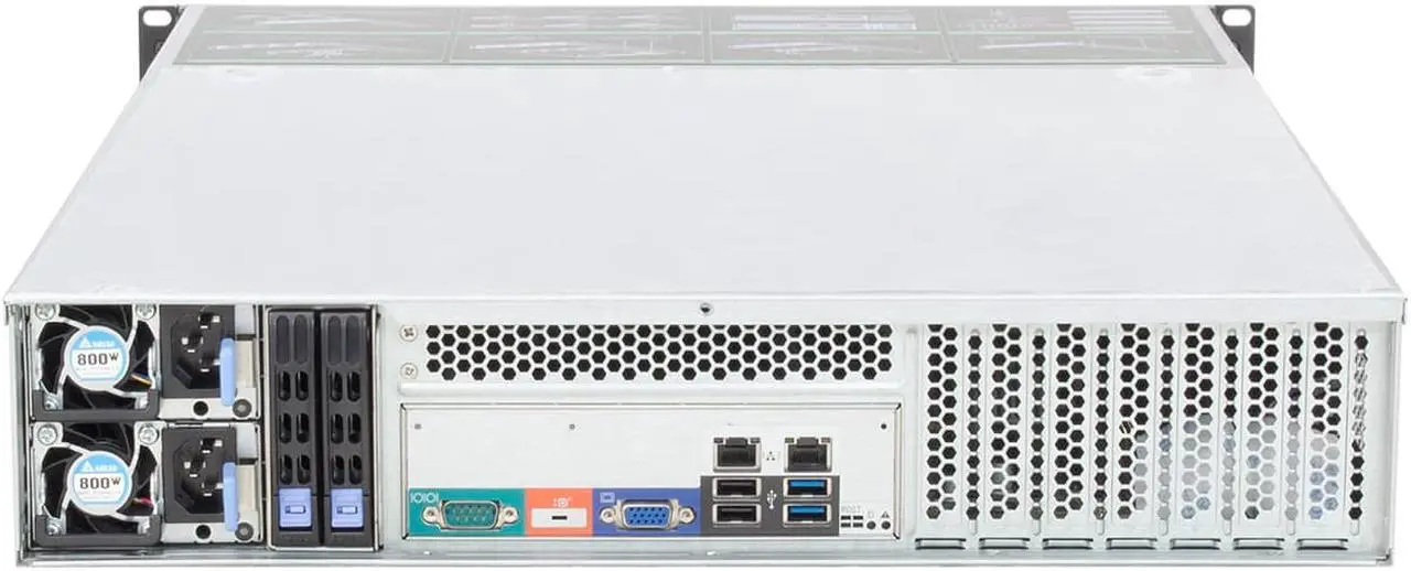 Alt view image 2 of 7 - 2U hot swappable storage server 12GB/SAS NVMe backplane for E-ATX mainboard 8-bay empty chassis