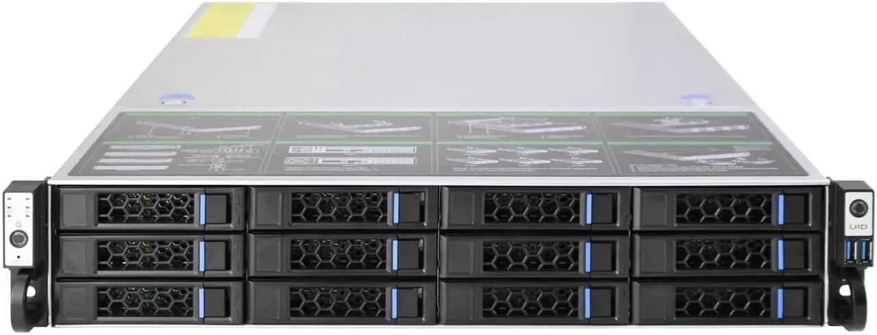 Alt view image 4 of 7 - 2U storage server 12 disk hot swappable 12GB/Expander expansion backplane is applicable to E-ATX motherboard redundant power supply empty chassis