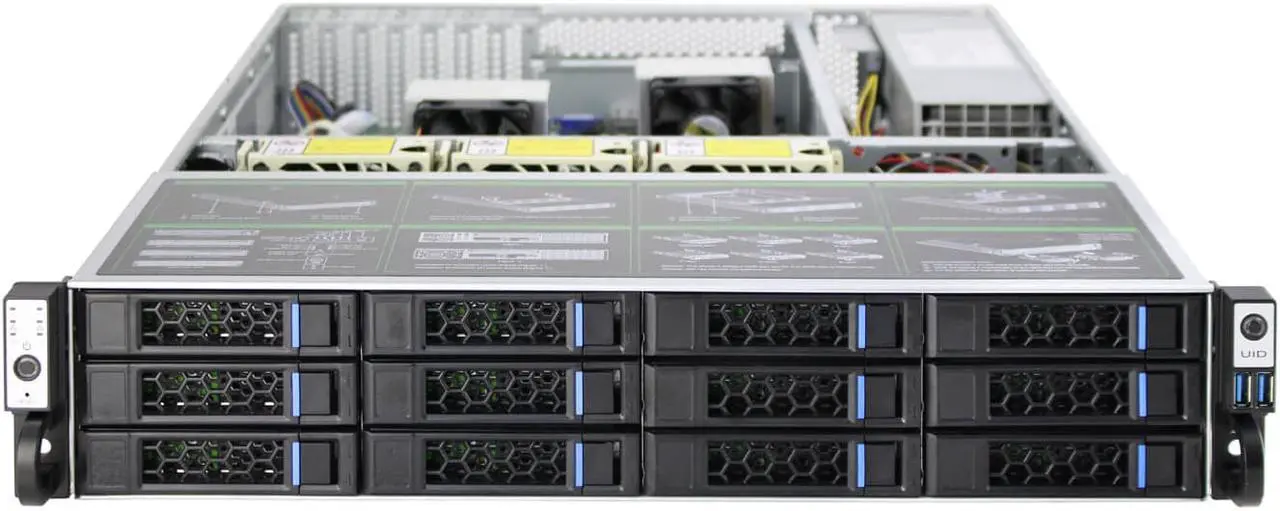 Alt view image 5 of 7 - 2U storage server 12 disk hot swappable 12GB/Expander expansion backplane is applicable to E-ATX motherboard redundant power supply empty chassis