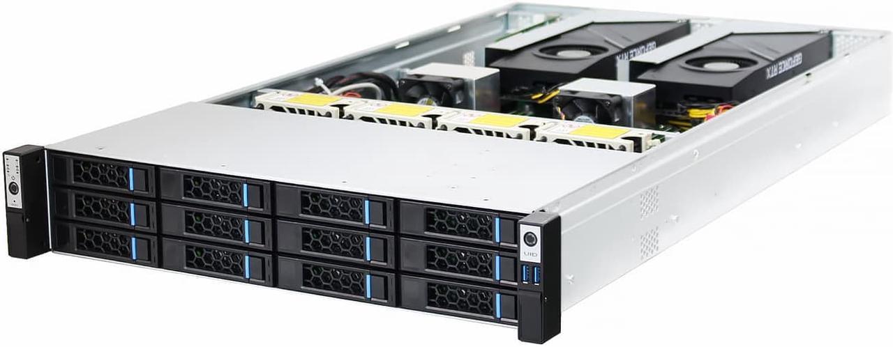 Main image of S278-12 2U storage server 12 disk hot swappable GPU computer supports E-ATX mainboard AI server air cooling chassis High performance server