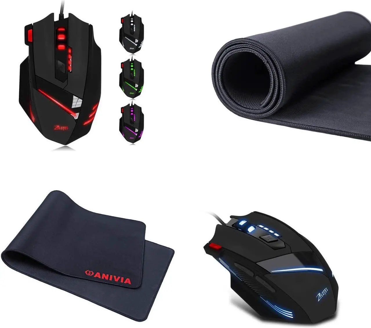 Alt view image 7 of 7 - Gaming Mouse and XXL Size Mouse Pad Set, USB PC Mouse G80 Desk Pad Computer Table Mat 31.49 x 11.81 x 0.12 inch with Anti-Slip Rubber Base for Home Office Computer Laptop