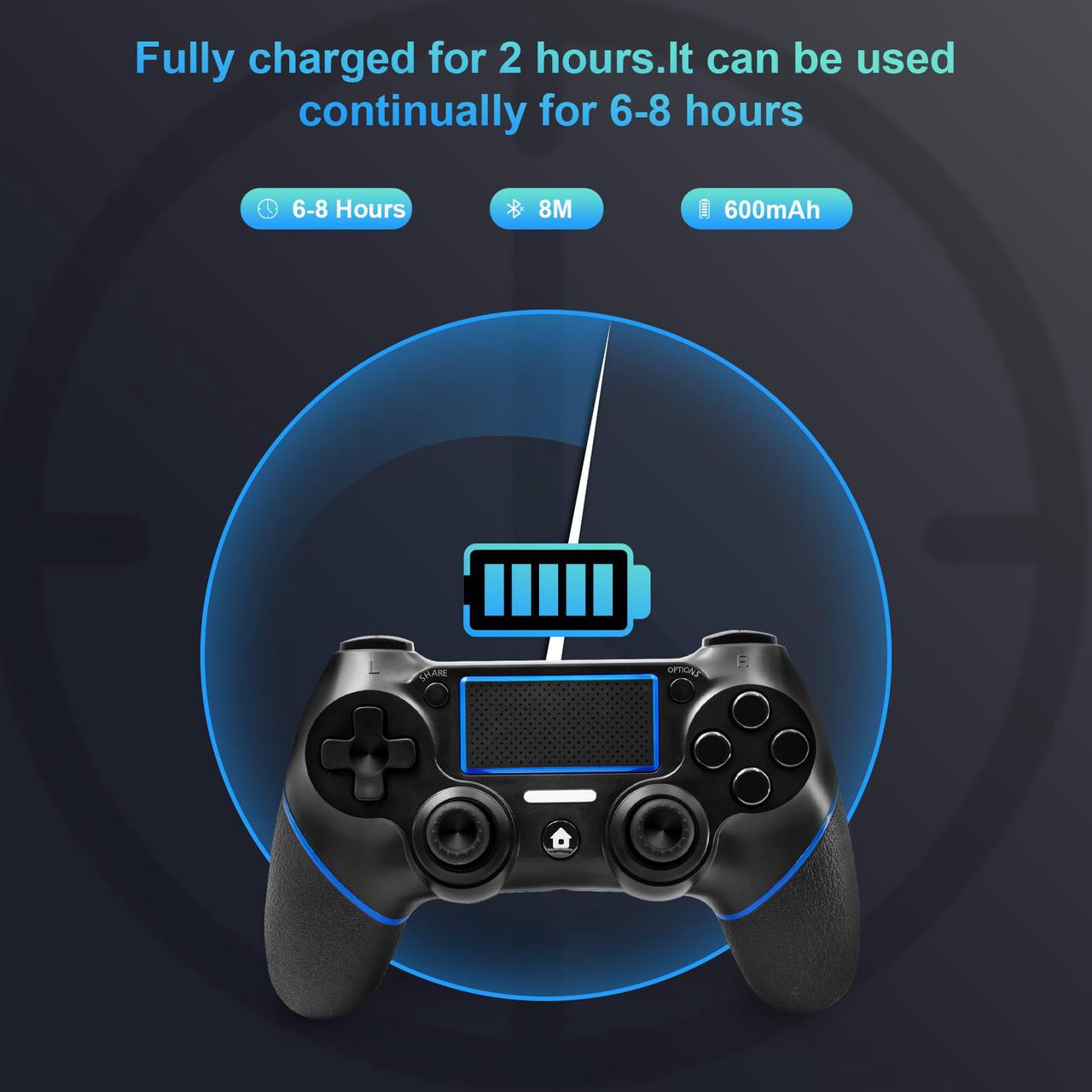 Alt view image 5 of 7 - Wireless Gamepad with Touch Panel Joypad Double Shock C200 Gaming Controller Compatible for PS-4 with Dual Vibration Game Remote Control Joystick Compatible PS-4/Pro/Slim/PC Laptop