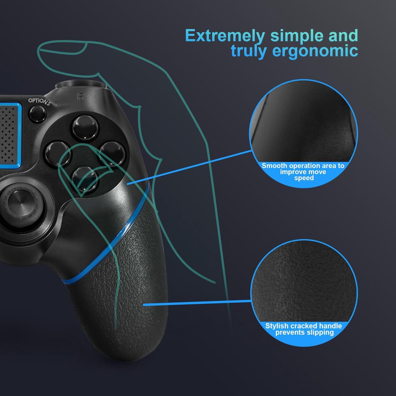 Alt view image 2 of 7 - Wireless Gamepad with Touch Panel Joypad Double Shock C200 Gaming Controller Compatible for PS-4 with Dual Vibration Game Remote Control Joystick Compatible PS-4/Pro/Slim/PC Laptop