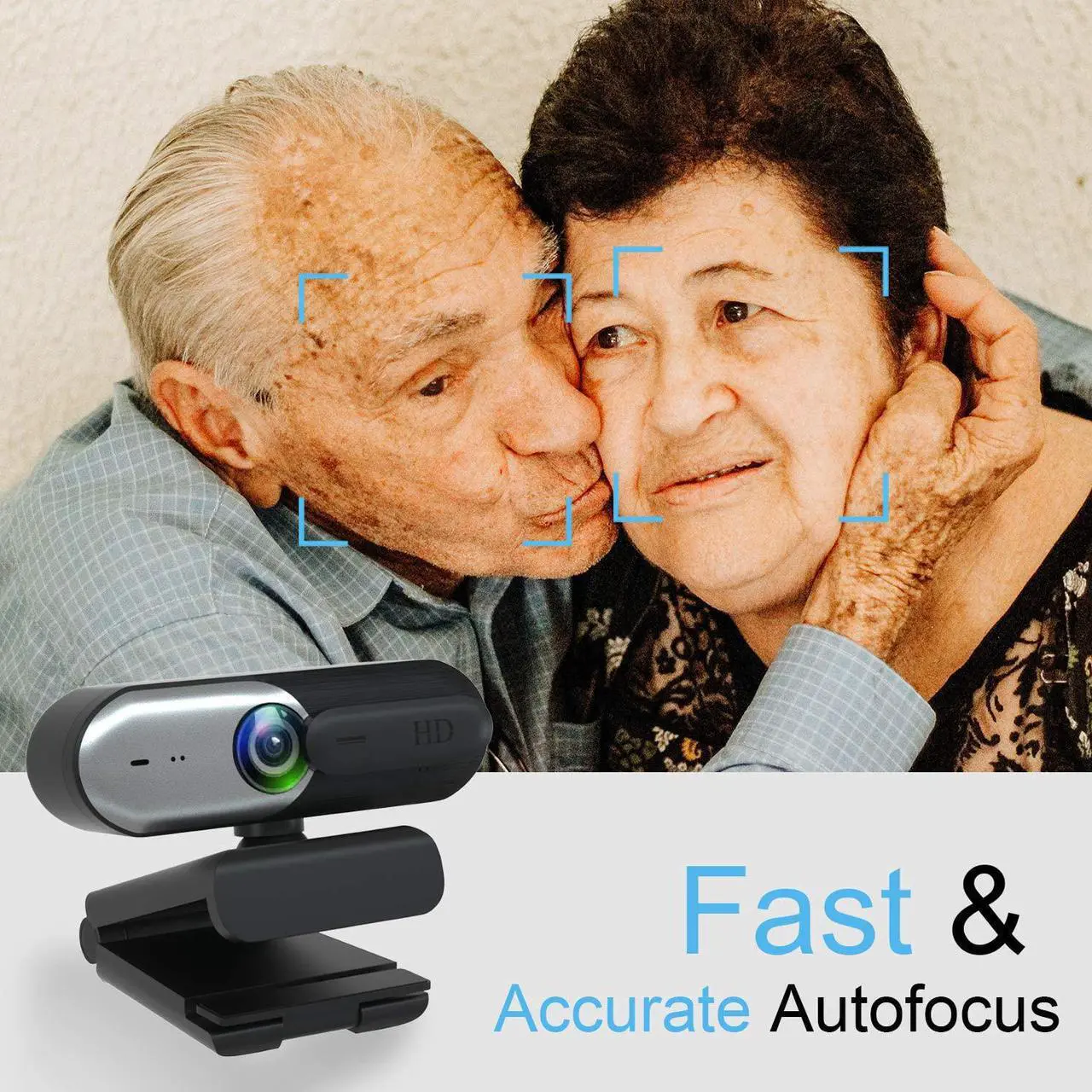 Alt view image 4 of 6 - EACH Full HD Webcam 1080p USB Webcam Autofocus Camera HDR Webcam Widescreen with Privacy Cover Video Calling and Recording for Laptop PC Skype Stream Gaming Silver