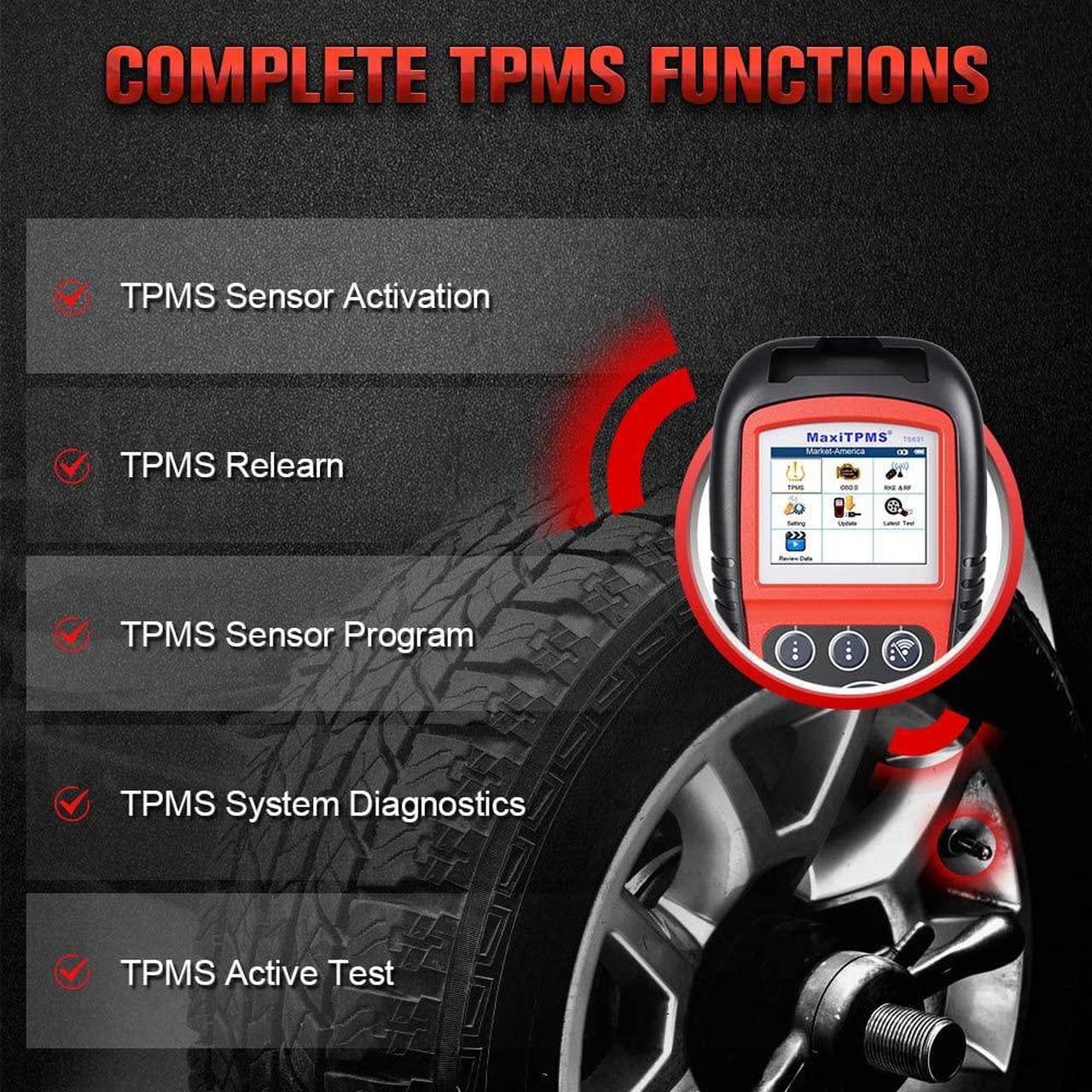 Alt view image 2 of 7 - Autel TS601 OBD2 Scanner TPMS Relearn Programming Tool with Sensor Activation, TPMS Check,  Upgrade of Autel TS508K /TS508 /TS501 /TS408 /TS401
