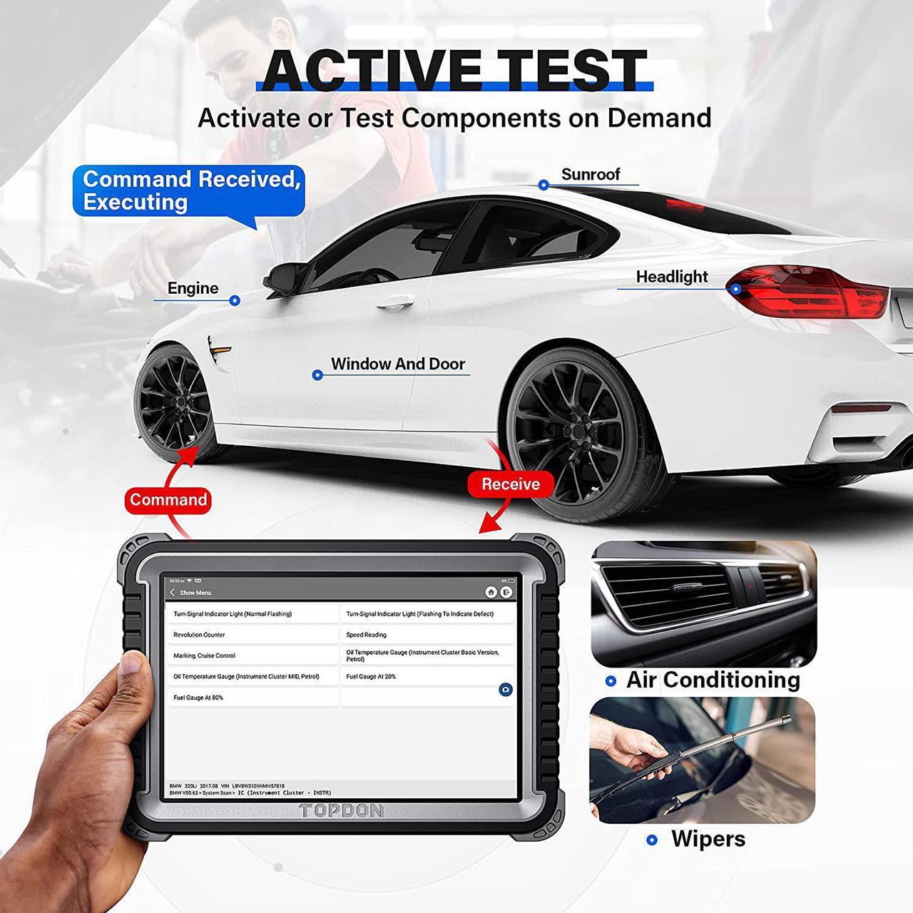 Alt view image 3 of 7 - TOPDON Car Diagnostic Tool Phoenix Plus OBD2 Scanner Advanced ECU Coding for Benz, BMW, VAG, Porsche