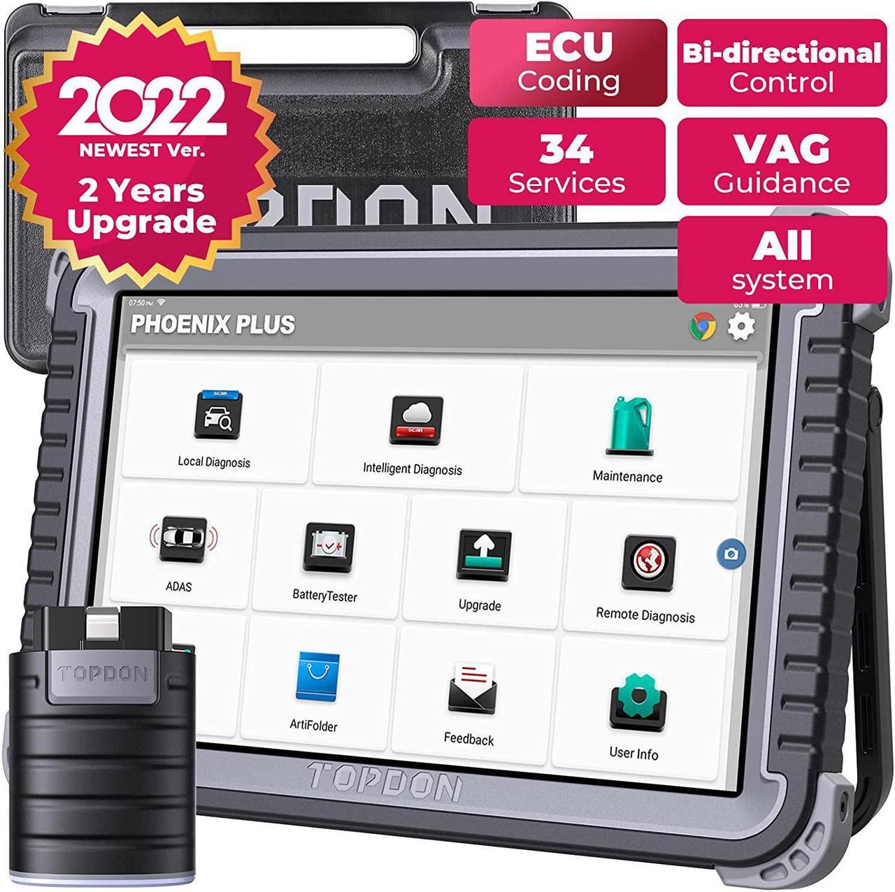 Main image of TOPDON Car Diagnostic Tool Phoenix Plus OBD2 Scanner Advanced ECU Coding for Benz, BMW, VAG, Porsche