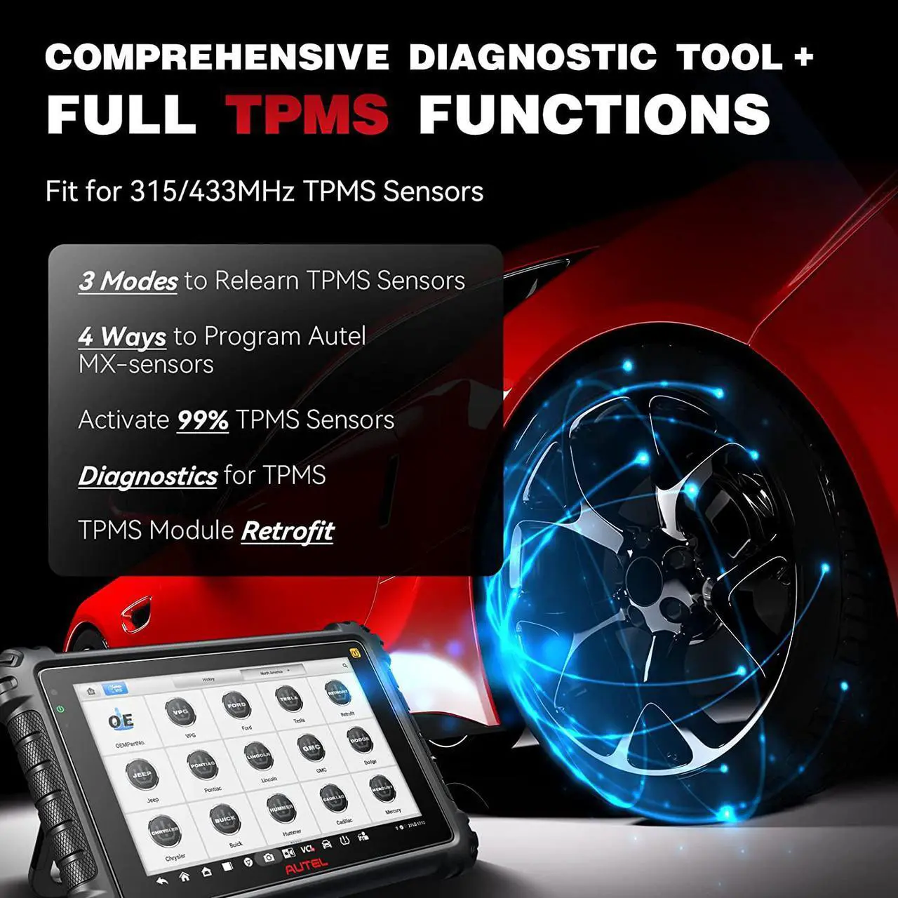 Alt view image 5 of 7 - Autel MaxiCOM MK906 Pro-TS Car Diagnostic Scan Tool , Full TPMS Functions 36+ Service CAN FD & DoIP Auto Scan 2.0 Upgrade of MS906Pro-TS/ MS906TS/ MP808TS
