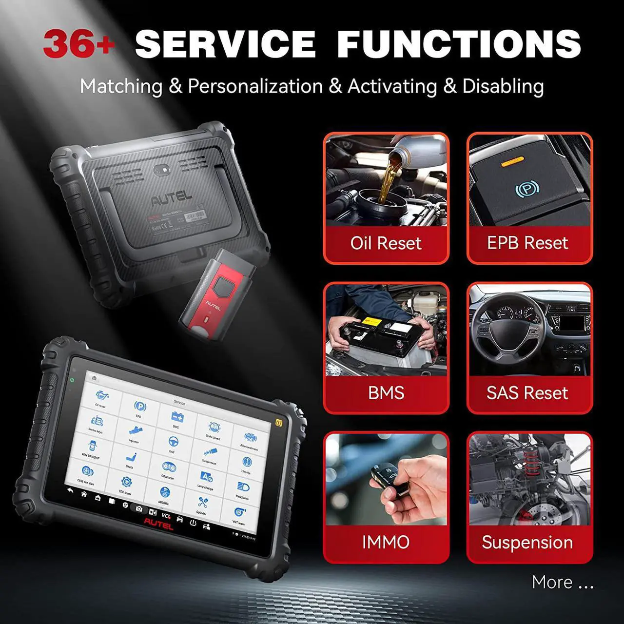 Alt view image 7 of 7 - Autel MaxiCOM MK906 Pro-TS Car Diagnostic Scan Tool , Full TPMS Functions 36+ Service CAN FD & DoIP Auto Scan 2.0 Upgrade of MS906Pro-TS/ MS906TS/ MP808TS