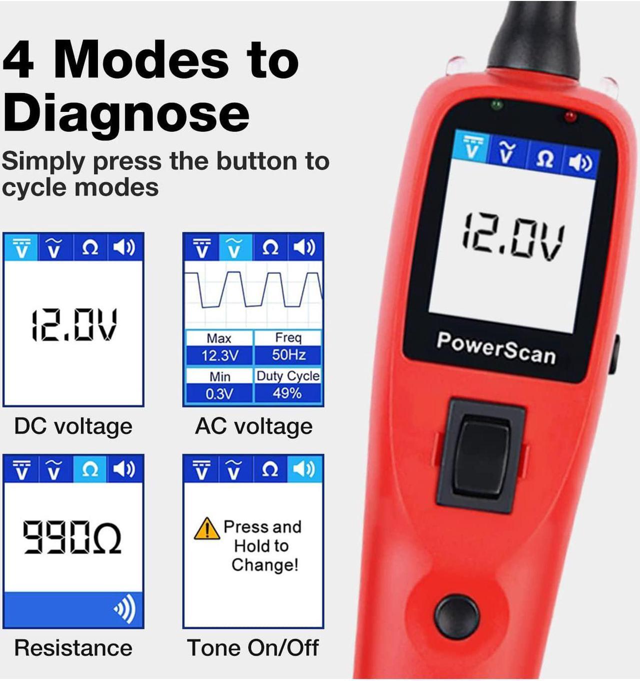 Alt view image 4 of 7 - Autel Powerscan PS100 Automotive Electrical System Tester Ps 100 Circuit Tester with 20ft Cable