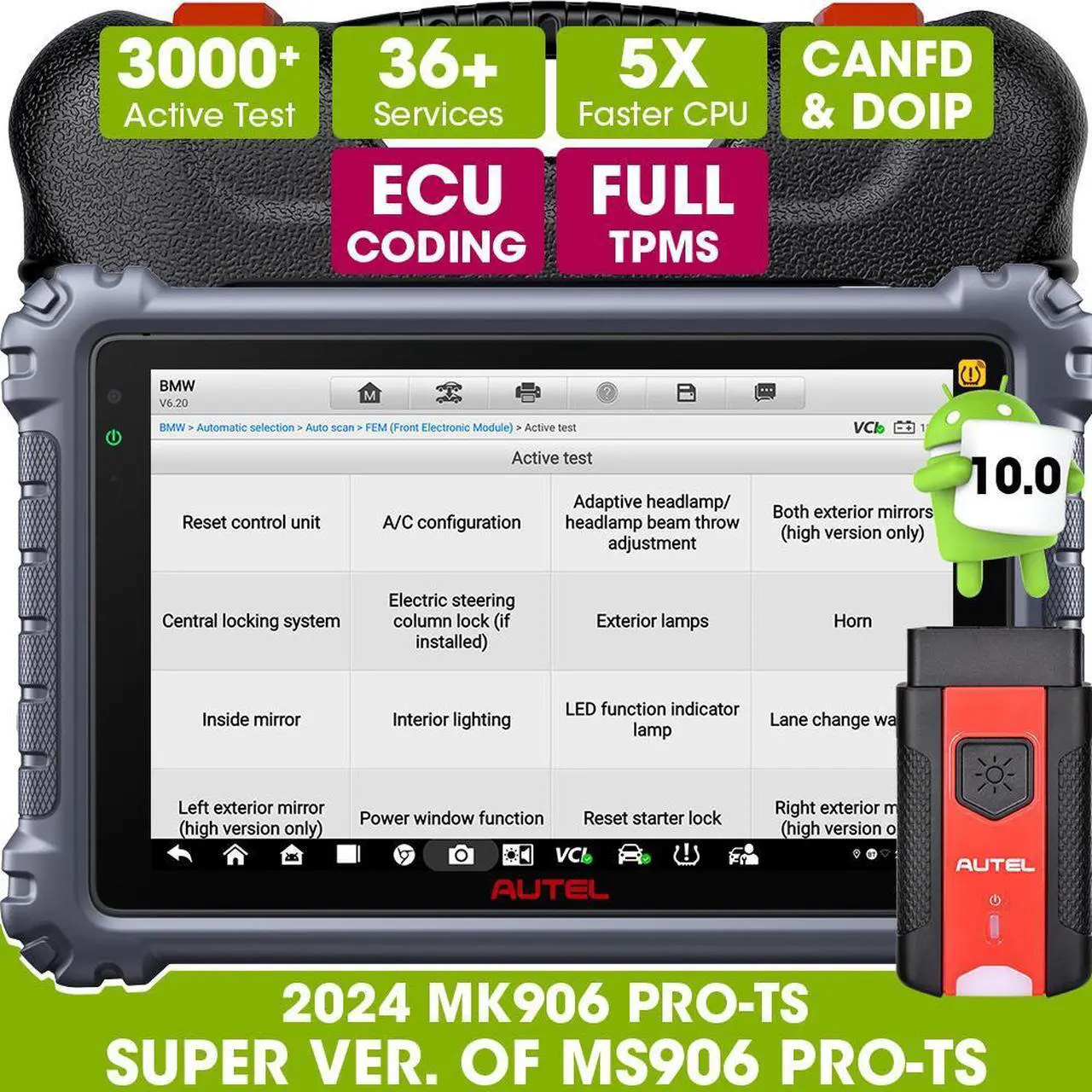 Main image of Autel MaxiCOM MK906 Pro-TS Car Diagnostic Scan Tool , Full TPMS Functions 36+ Service CAN FD & DoIP Auto Scan 2.0 Upgrade of MS906Pro-TS/ MS906TS/ MP808TS
