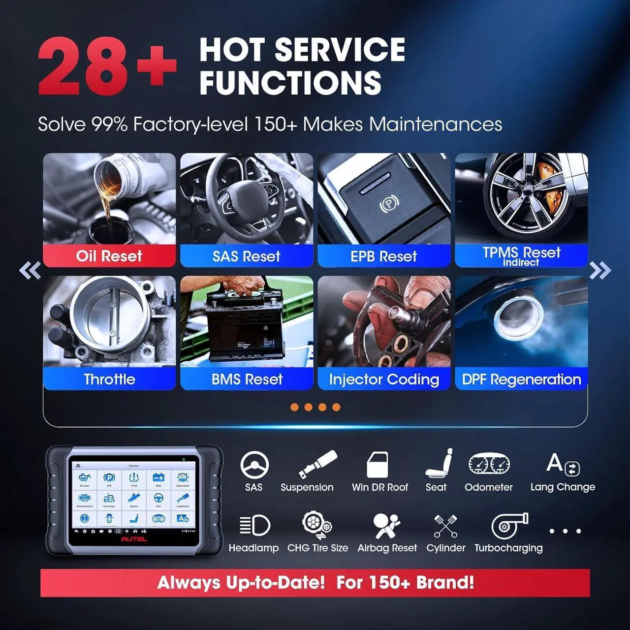Alt view image 5 of 7 - Autel MaxiCOM MK808S OBD2 Scanner Car Diagnostic Scan Tool Bi-Directional All Systems Diagnosis 38+ Services Active Test, Injector C0ding, as MK808BT Pro MX808S M808Z, Function as MX900