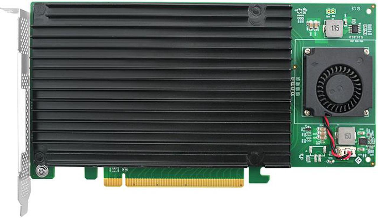 Linkreal Quad PCIe 3.0 x16 to 4 xM.2 NVMe SSD Adapter Card with heatsink