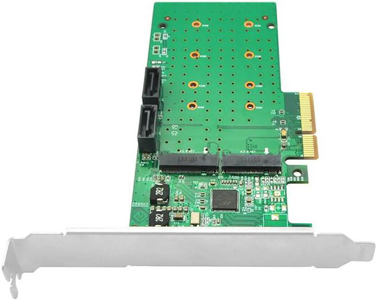 Alt view image 4 of 6 - Linkreal 6Gb/s PCIe x4 to 2-Port M.2 & 2-Port SATA RAID Card
