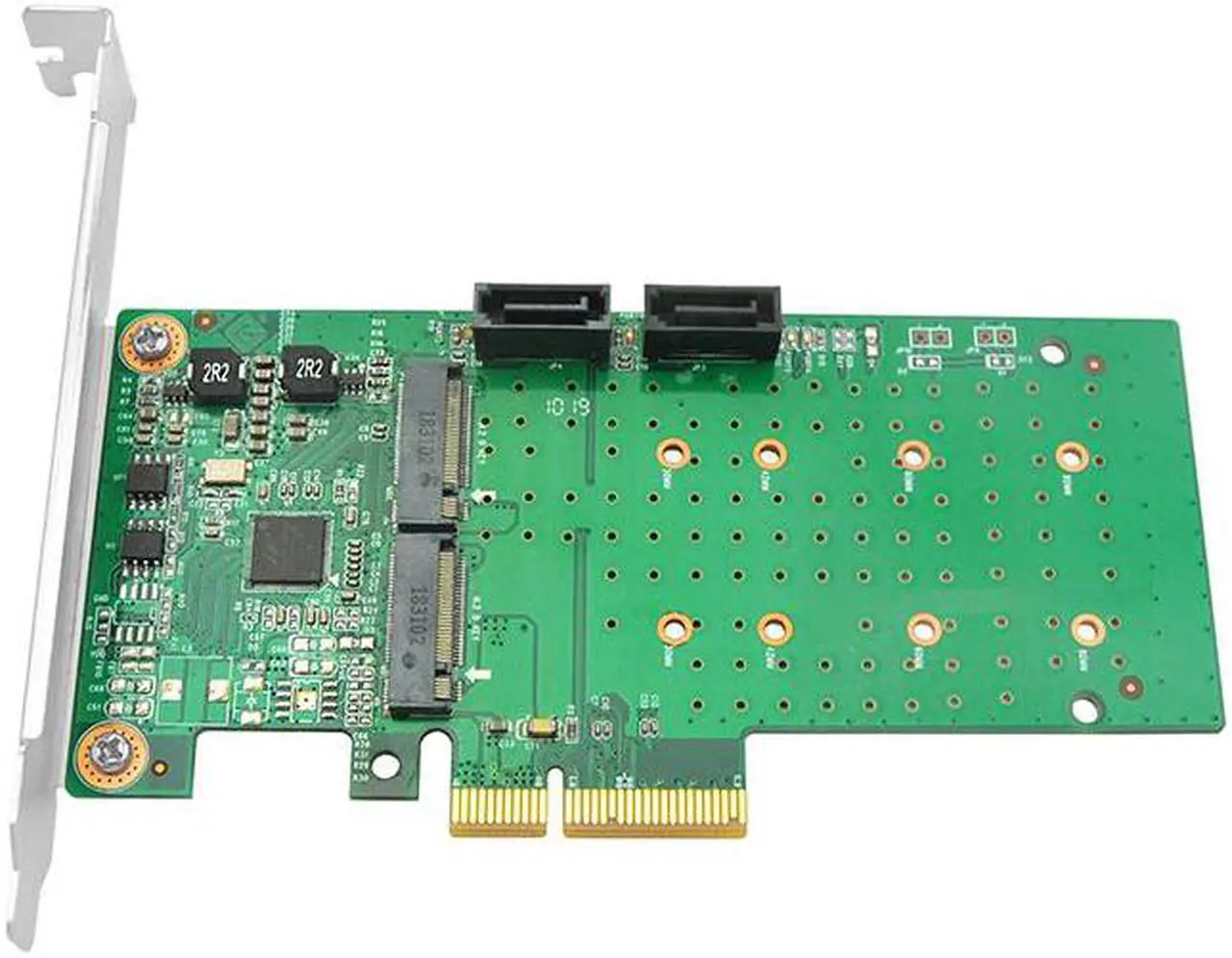 Alt view image 6 of 6 - Linkreal 6Gb/s PCIe x4 to 2-Port M.2 & 2-Port SATA RAID Card