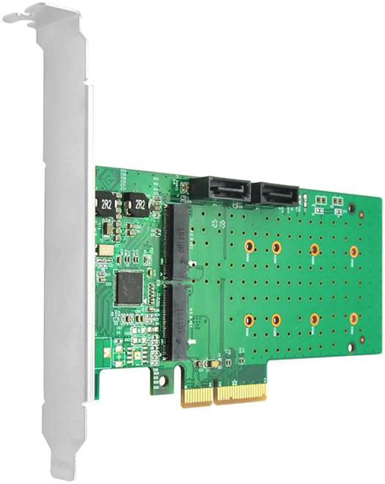 Alt view image 3 of 6 - Linkreal 6Gb/s PCIe x4 to 2-Port M.2 & 2-Port SATA RAID Card