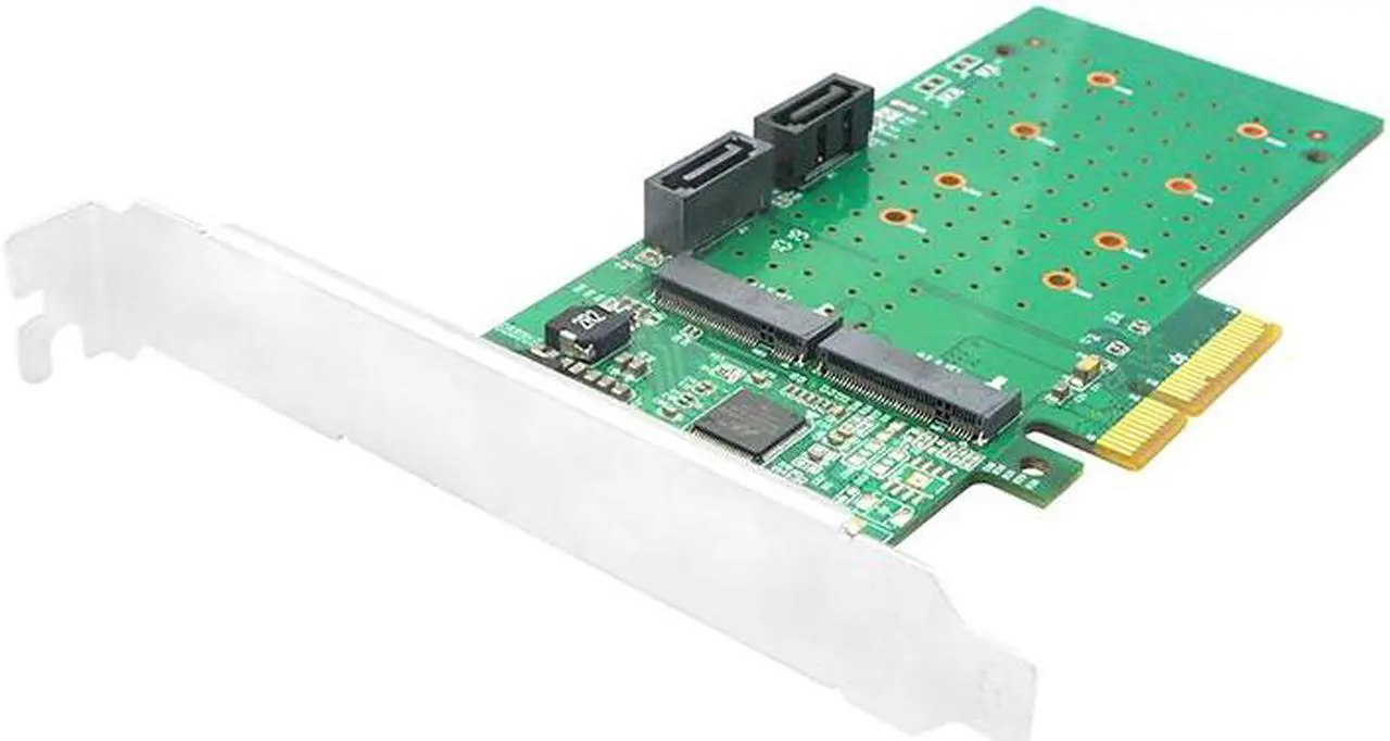 Alt view image 5 of 6 - Linkreal 6Gb/s PCIe x4 to 2-Port M.2 & 2-Port SATA RAID Card