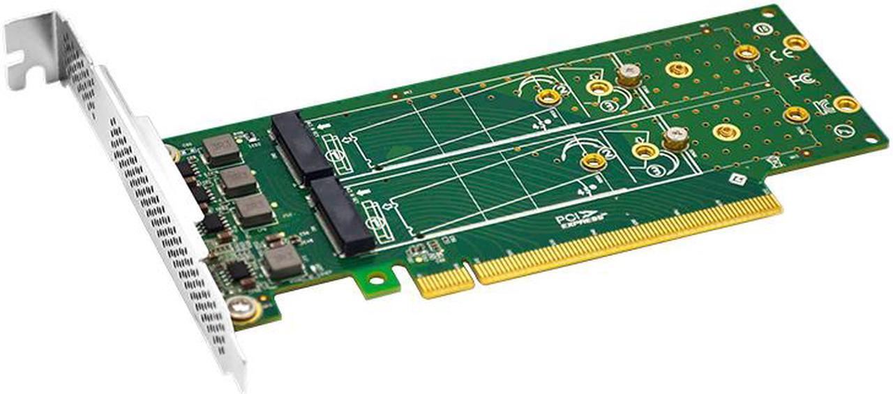 Alt view image 3 of 5 - Linkreal PCIe X16 to 4 Port M.2 NVMe SSD Adapter-Low profile