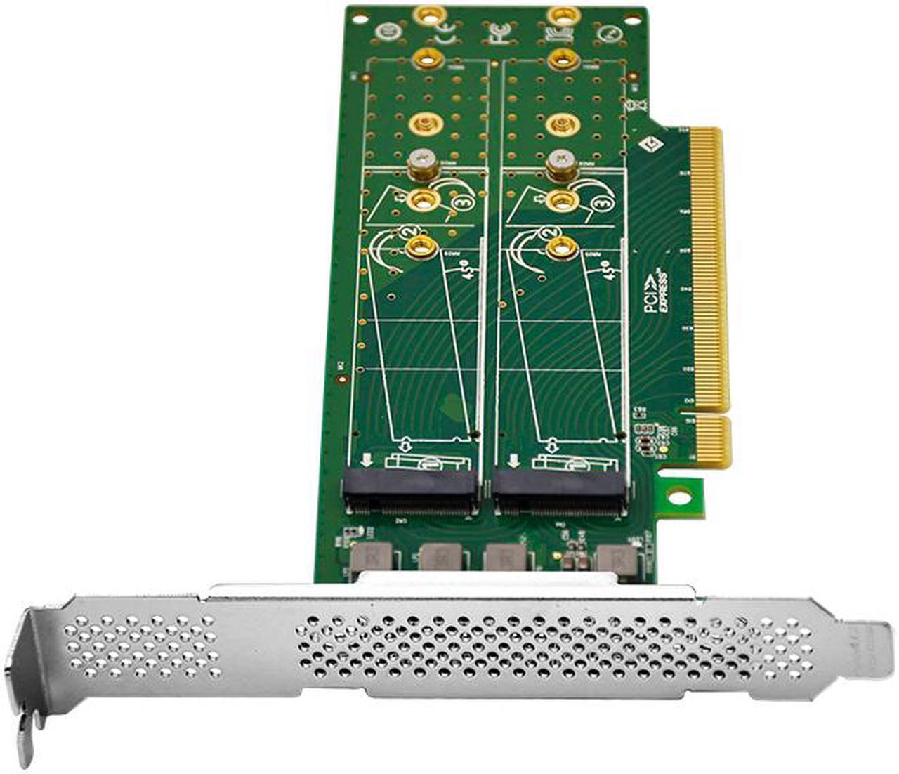 Alt view image 2 of 5 - Linkreal PCIe X16 to 4 Port M.2 NVMe SSD Adapter-Low profile