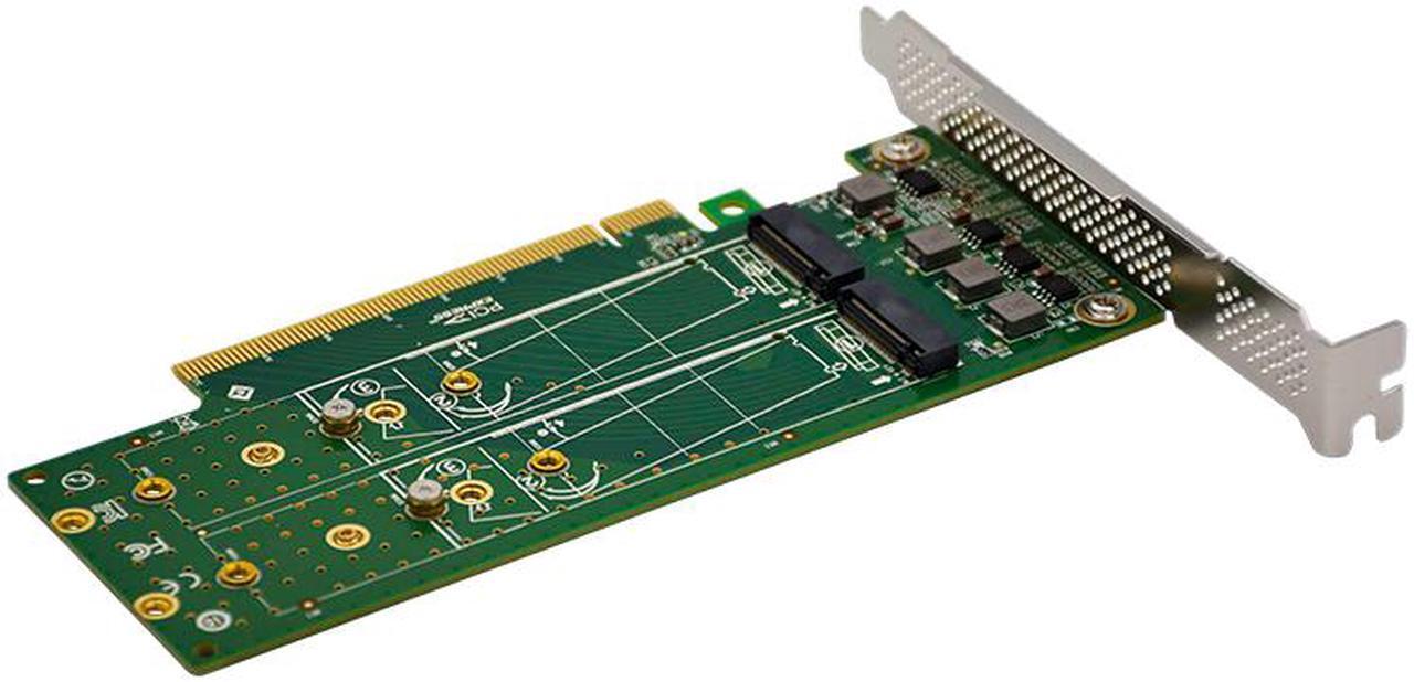Alt view image 4 of 5 - Linkreal PCIe X16 to 4 Port M.2 NVMe SSD Adapter-Low profile