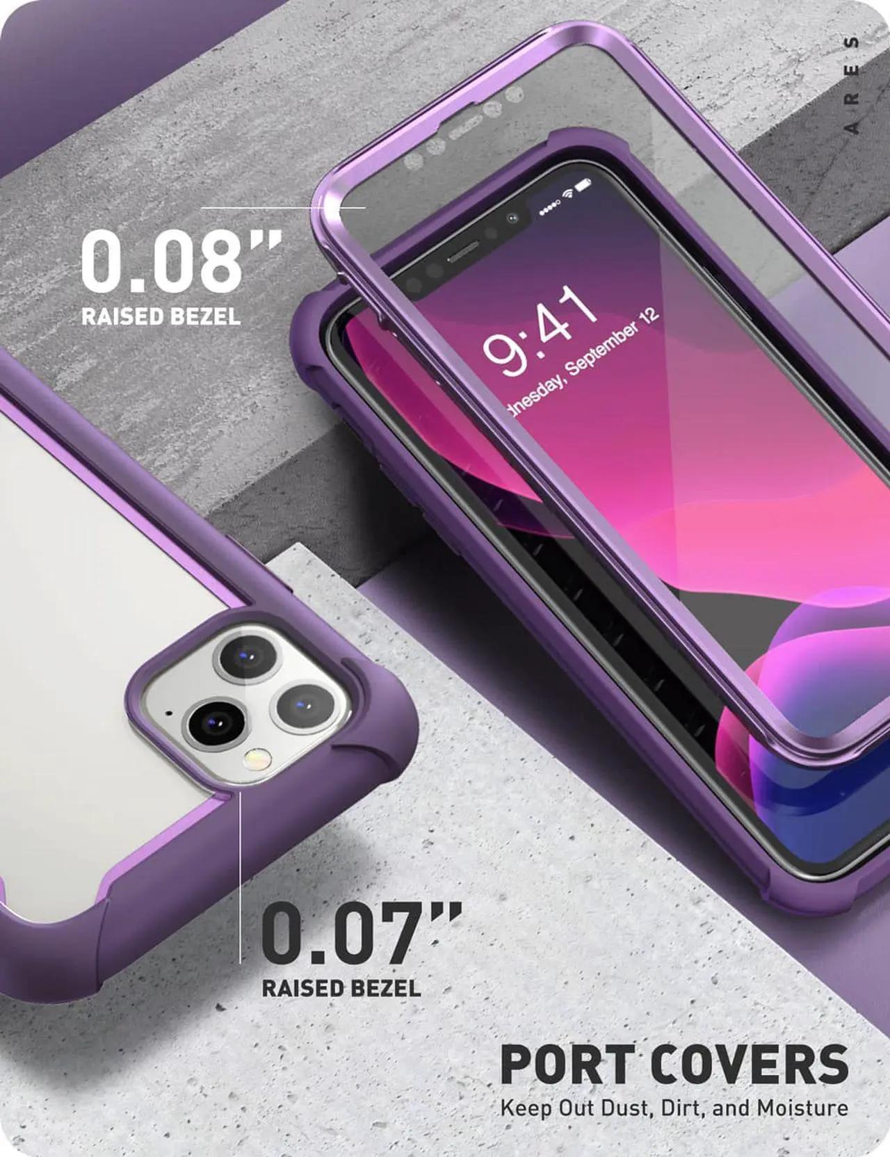 Alt view image 6 of 8 - i-Blason Ares Case for iPhone 11 Pro Max 2019 Release, Dual Layer Rugged Clear Bumper Case with Built-in Screen Protector