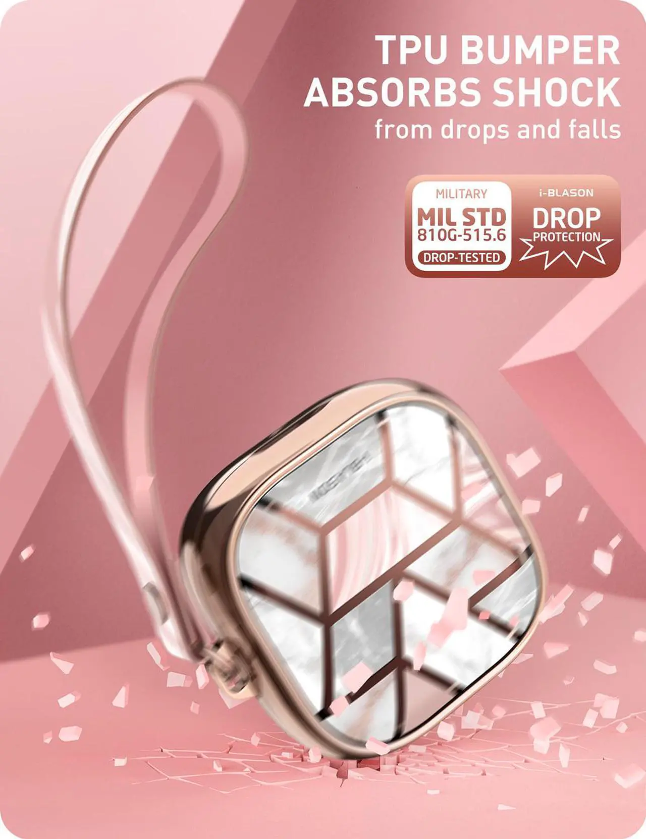 Alt view image 3 of 7 - i-Blason Cosmo Series Designed for Galaxy Buds Live Case (2020), 360° Protective Stylish Buds Live Case Cover Compatible with Galaxy Buds Live (2020) (Marble)