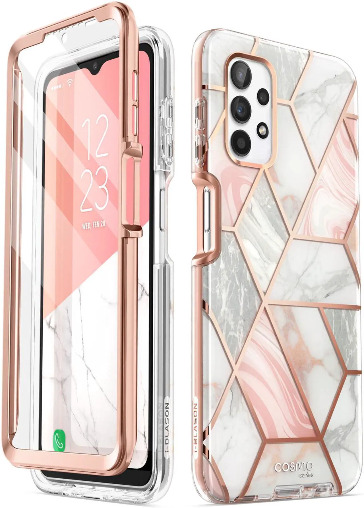 Main image of i-Blason Cosmo Series Case for Samsung Galaxy A32 5G, Slim Full-Body Stylish Protective Case with Built-in Screen Protector (Marble)