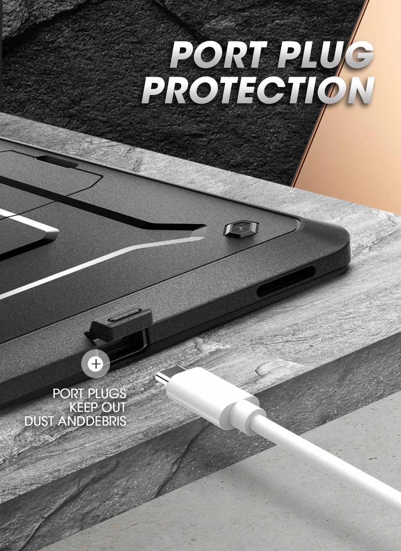 Alt view image 4 of 14 - SUPCASE Unicorn Beetle Pro Series Case for Samsung Galaxy Tab S8 Ultra (2022), with Built-in Screen Protector & S Pen Holder Full-Body Rugged Heavy Duty Case (Black)