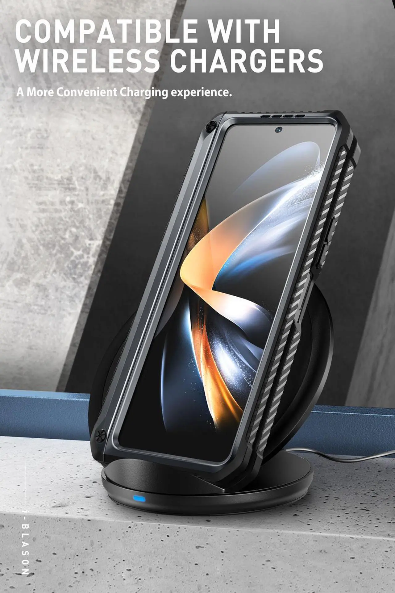 Alt view image 8 of 7 - i-Blason Armorbox Case for Samsung Galaxy Z Fold 4 Case 5G (2022 Release) with Pen Holder & Kickstand, Full Body Protective Bumper Case with Built-in Screen Protector (Black)