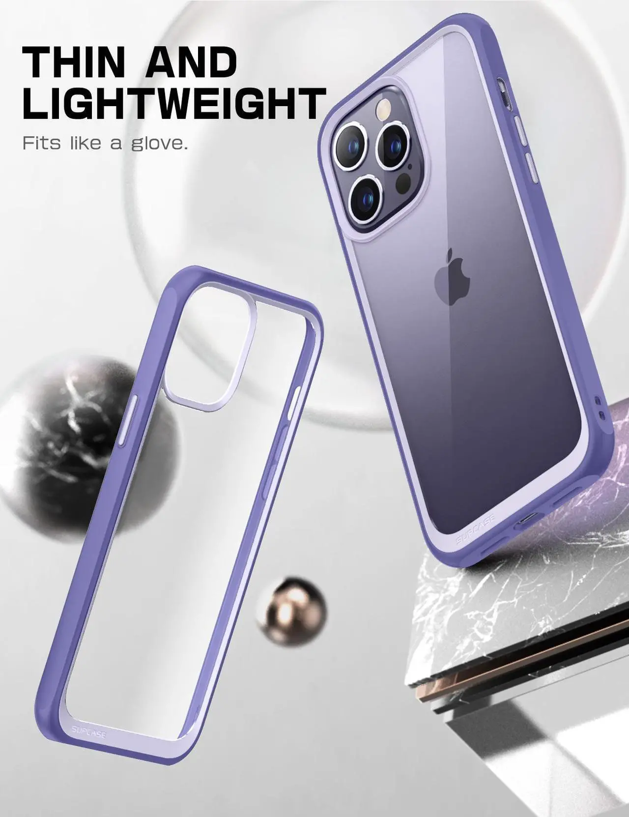 Alt view image 2 of 7 - SUPCASE Unicorn Beetle Style Case Designed for iPhone 14 Pro Max (2022 Release) 6.7 Inch, Premium Hybrid Protective Clear Case (Mauve)