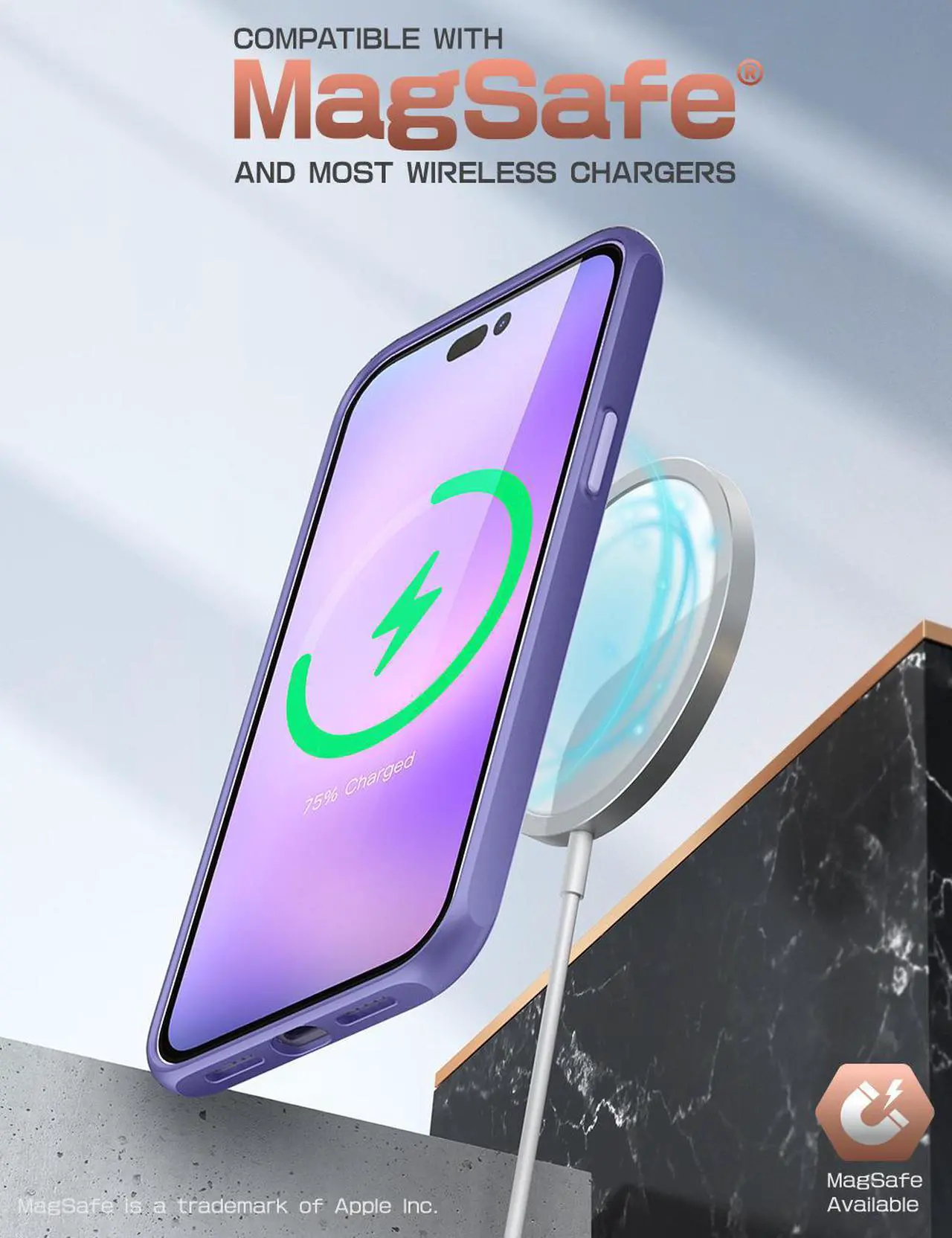 Alt view image 6 of 7 - SUPCASE Unicorn Beetle Style Case Designed for iPhone 14 Pro Max (2022 Release) 6.7 Inch, Premium Hybrid Protective Clear Case (Mauve)