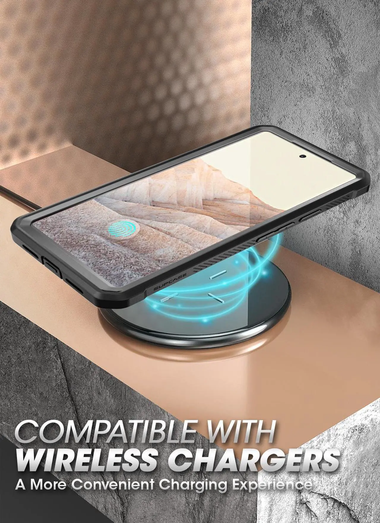 Alt view image 6 of 7 - SUPCASE UB Pro Case for Google Pixel 6A (2022 Release), [Extra Front Frame] Full-Body Dual Layer Rugged Belt-Clip & Kickstand Case with Built-in Screen Protector (Black)