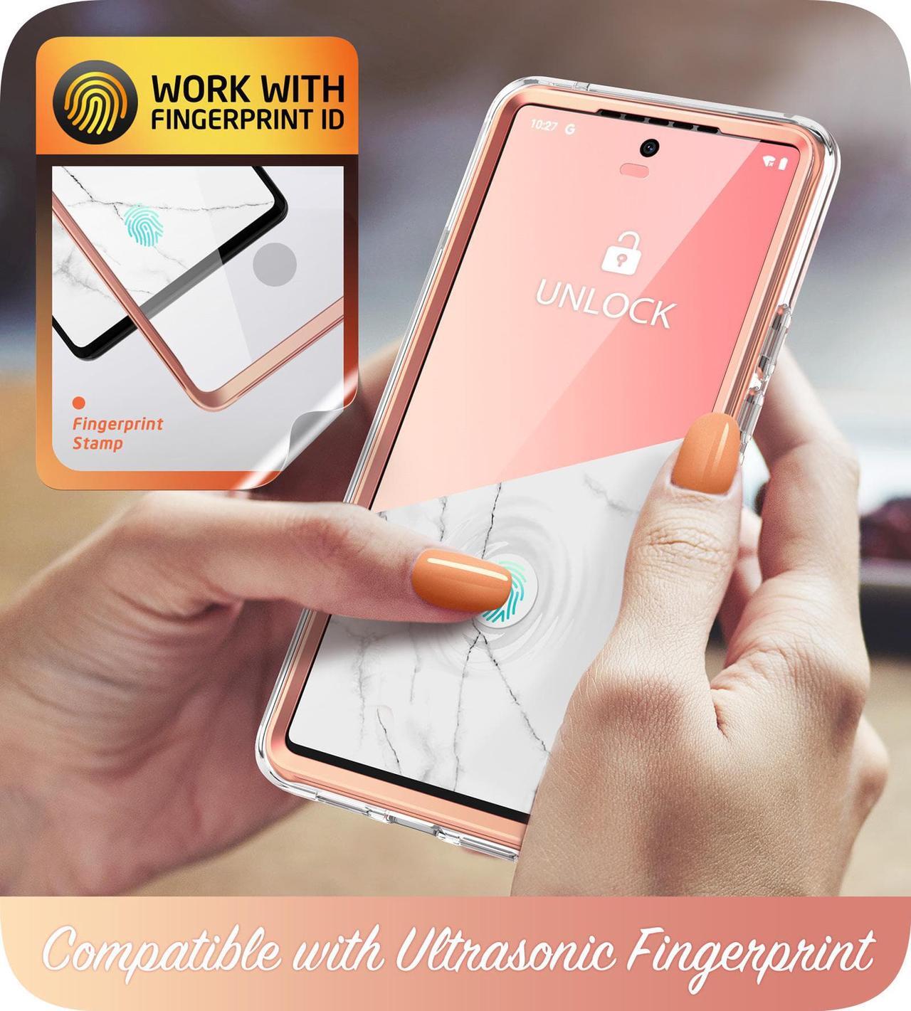 Alt view image 6 of 7 - i-Blason Cosmo Series for Google Pixel 7 Case (2022), Slim Full-Body Stylish Protective Case with Built-in Screen Protector (Marble)