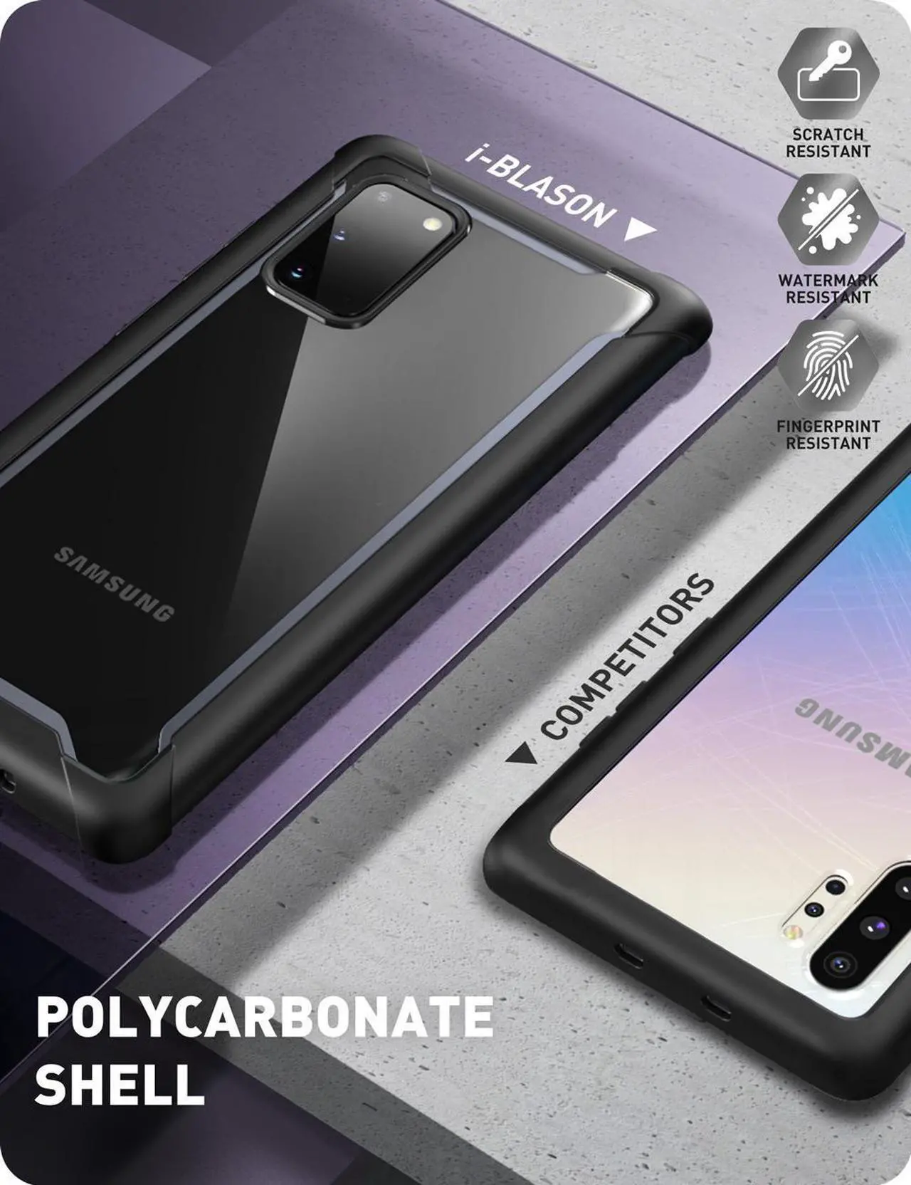 Alt view image 6 of 8 - i-Blason Ares Case for Samsung Galaxy S20 5G (2020 Release), Dual Layer Rugged Clear Bumper Case with Built-in Screen Protector (Black)