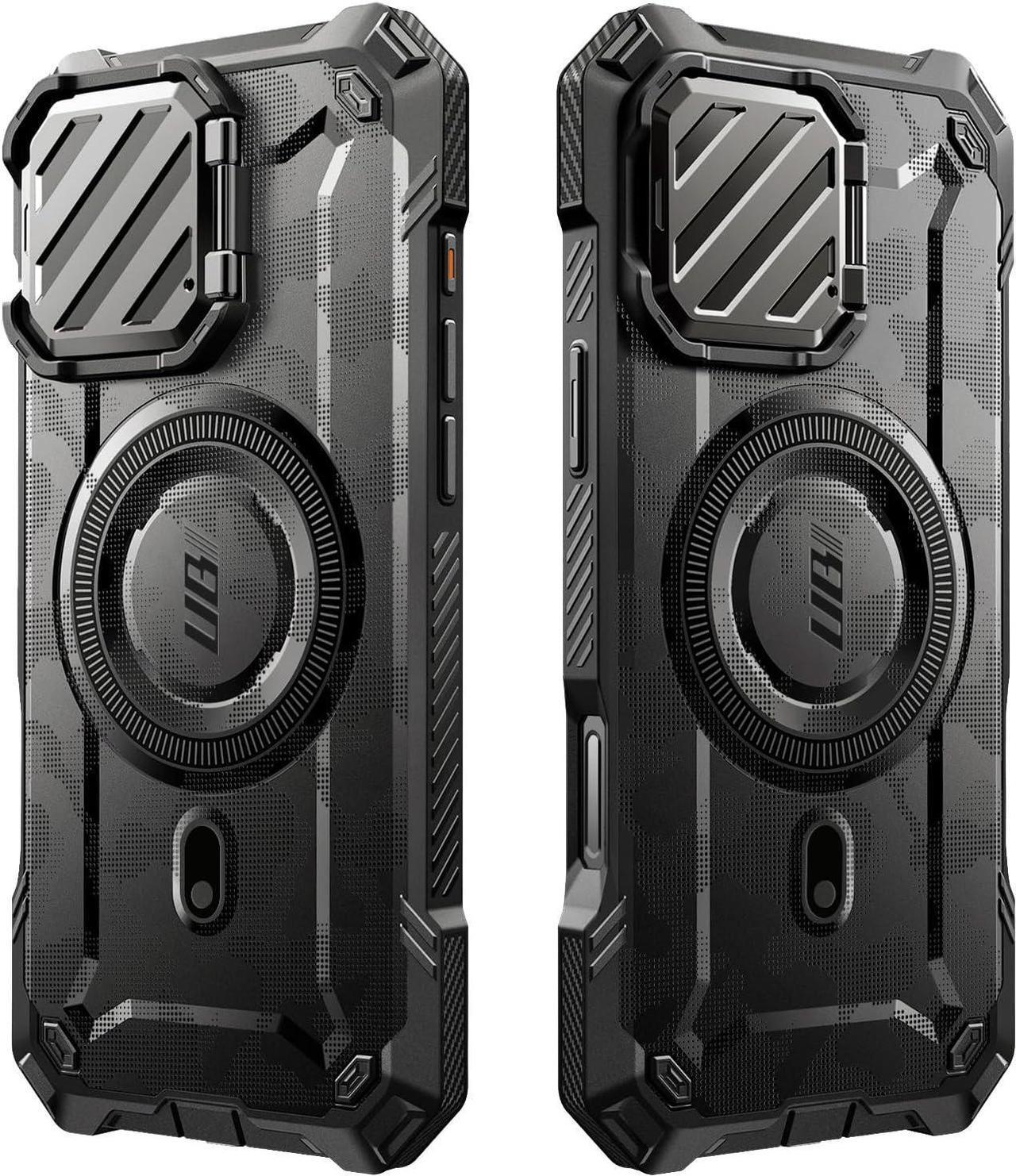 Alt view image 2 of 3 - SUPCASE for iPhone 16 Pro Max Case with Camera Cover Stand (UBMag XT), [Compatible with MagSafe] [Built-in Kickstand] [Military-Grade Protection] Heavy Duty Rugged Magnetic Phone Case, CamoGray