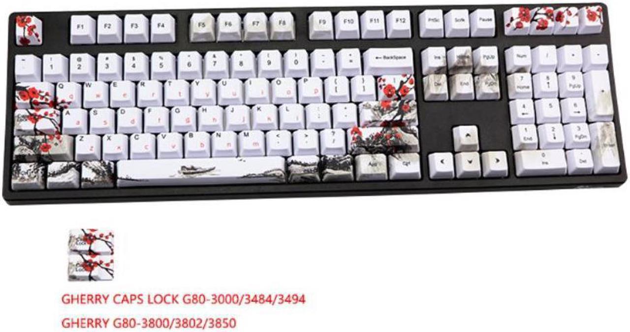 D7YC Wangjiang Plum Blossom PBT Five sides Dye-subbed 108 Keys OEM Profile Keycap for Diy Mechanical Keyboard Keycaps