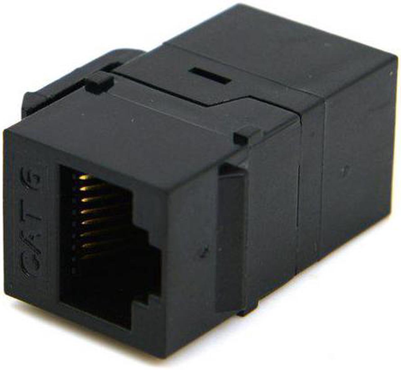 Chenyang-Cable  Black Color UTP CAT6 Keystone Coupler RJ45 Female to Female UTP CAT6 Keystone inline Coupler