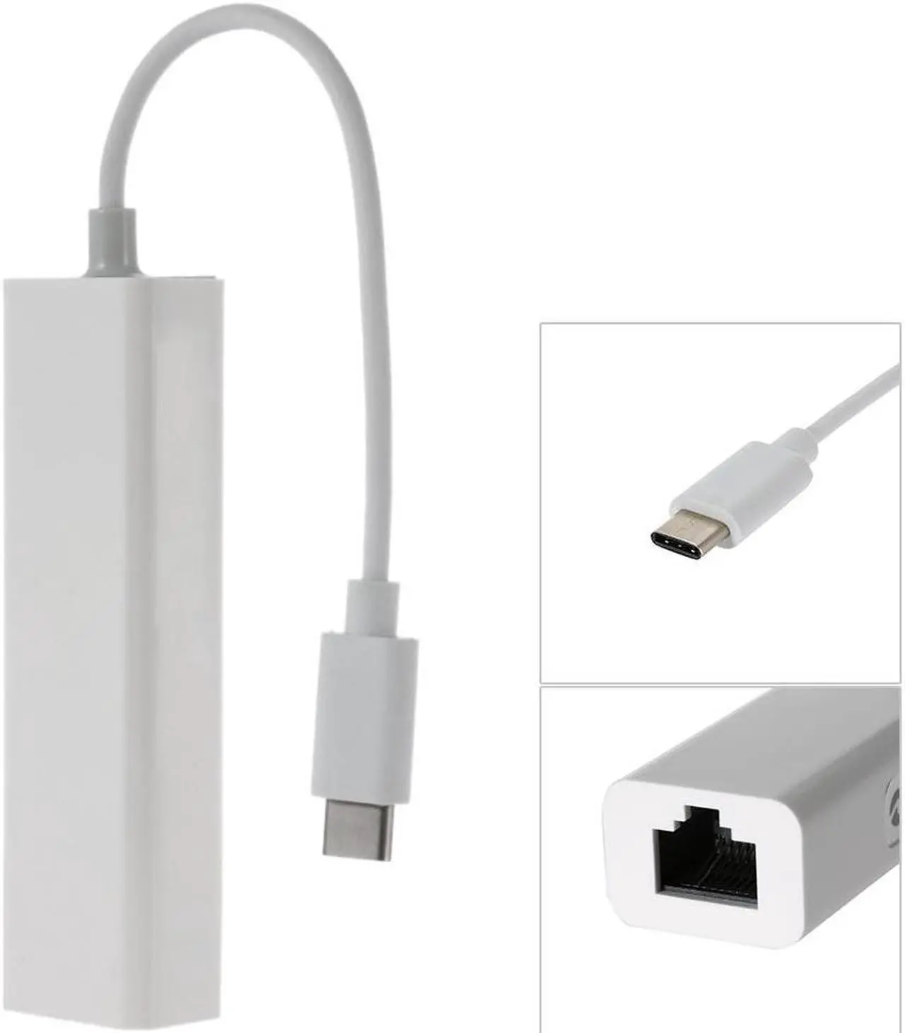 Main image of USB-C Type C Male to 100M Gigabit Ethernet Network LAN Adapter for Laptop PC White