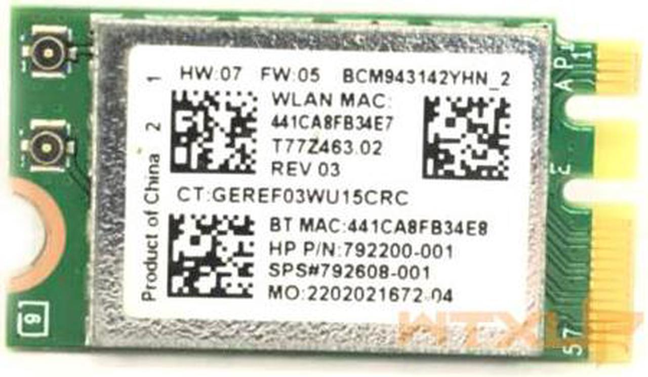 Wireless Adapter Card Broadcom BCM943142Y 150Mbps Wlan+Bluetooth M.2 NGFF WiFi BT 4.0 802.11b/g/n SPS: 792608-001