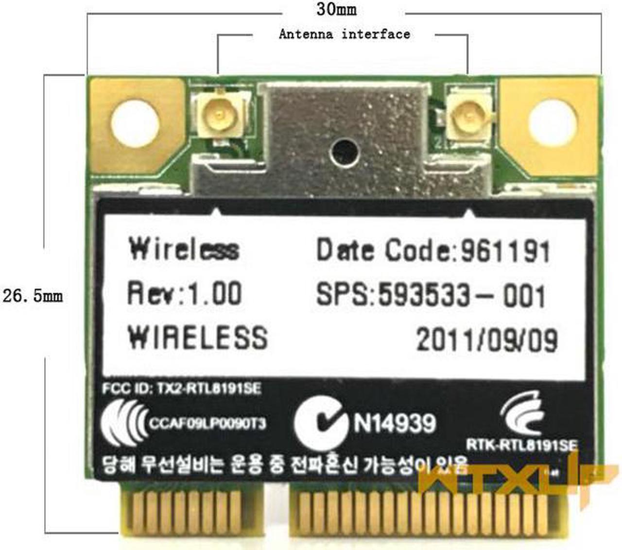 Network Cards Realtek RTL8191SE RTL8191 SPS 593533 Wireless Wifi Card for HP notebook CQ42 G42 G62 G72 4520S CQ320 CQ321