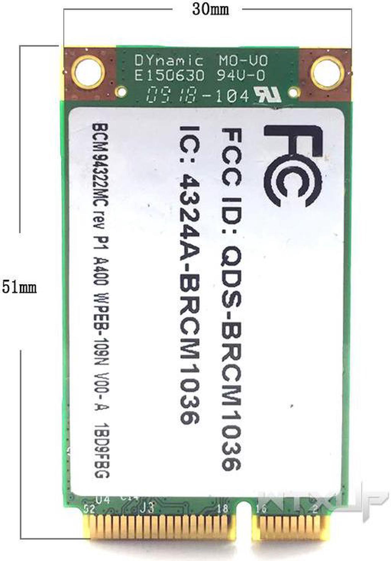 Broadcom BCM94322MC 487330-001 Dual Band WIRELESS-N WIFI CARD 300Mbps replace AR9280 For hp 2730p 6930p