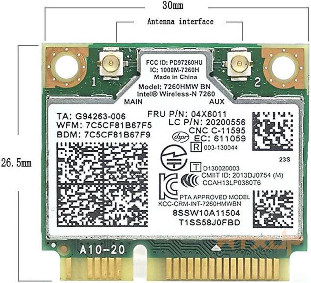 7260HMW BT 4.0 MINI PCIE WLAN CARD INTEL 7260BN 04X6011 04W3815 For Lenovo K4350 K4250 B5400 M5400 M4400S S410 S310 S540 7260HM