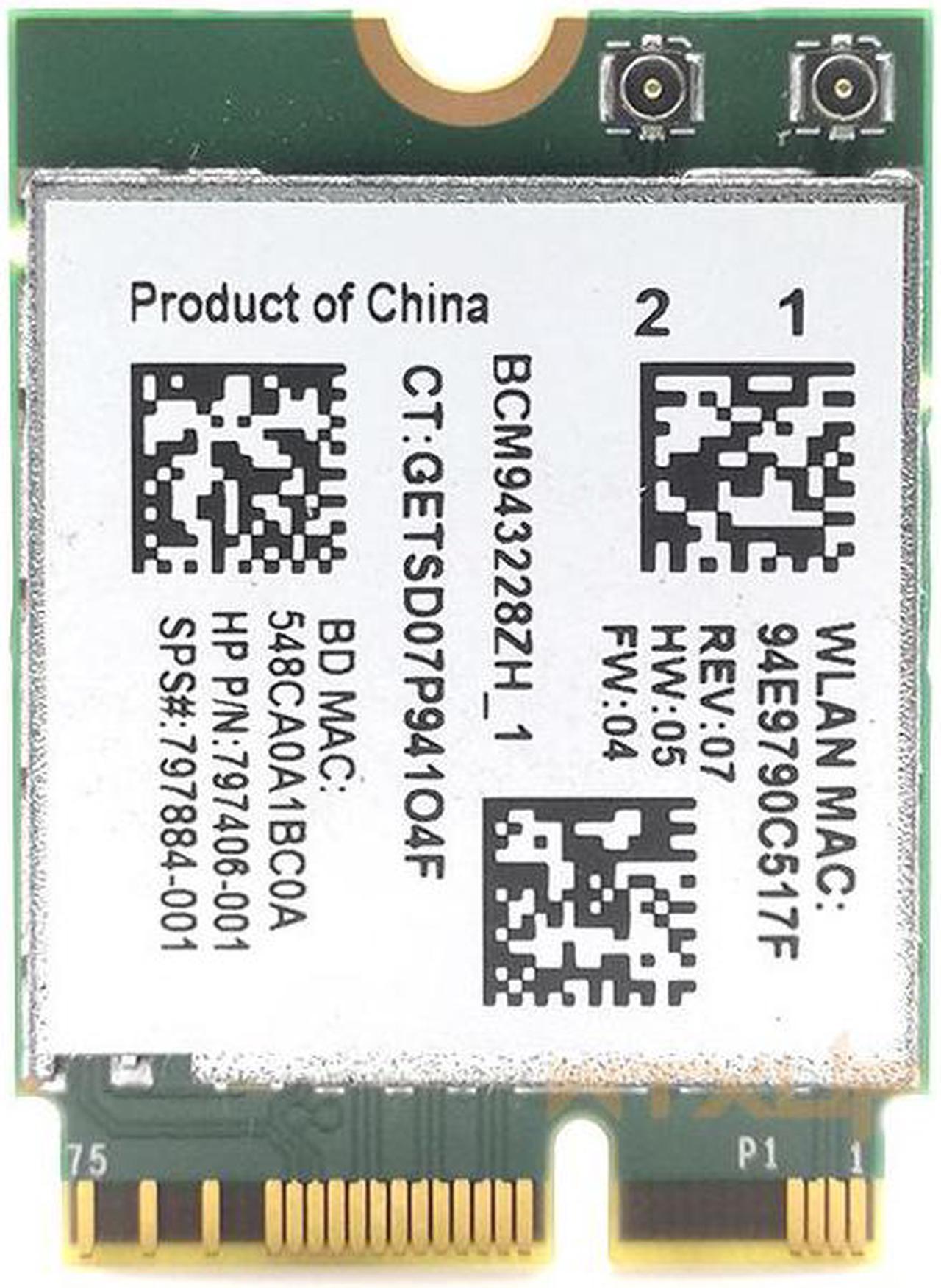 BCM943228ZH1 BCM943228 WIFI Card NGFF M.2 300Mbps  BT Bluetooth 4.0 802.11a/b/g/n SPS 797884-001 for HP ProBook 455 470 640 BCM