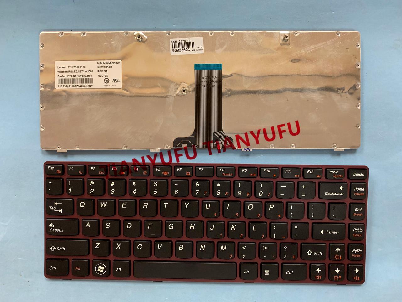 FOR Lenovo Z470 Z475 Z370 Z470A US Black Frame Keyboard Laptop KEYBOARD